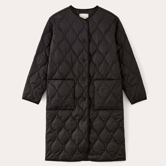 Everlane Women's Long Quilted Liner in Black, Size Small - Picture 4 of 4